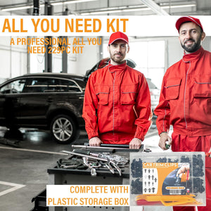 Xtremeauto Car Clips Set 229pc With Tools - Car Trim Clips Box, Assorted Plastic Clip Fasteners, Body Fasteners With 5 Removal Tools, Expansion Bumper Clips, Car Body Clips Interior Fittings