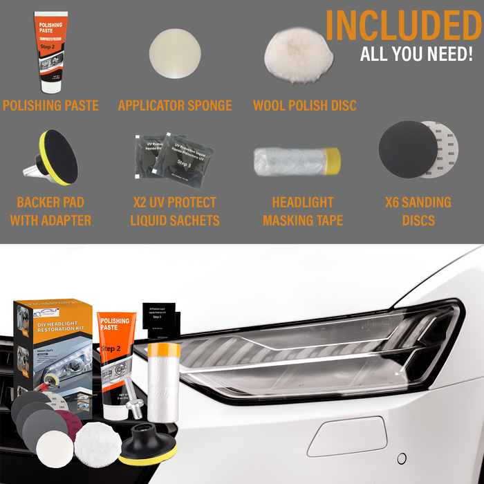 Xtremeauto Headlight Restoration Kit, With Drill Attachment