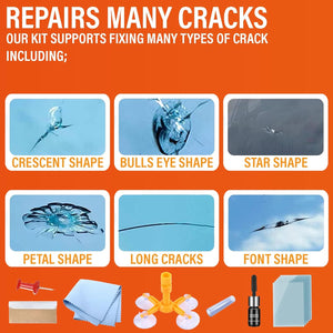 Xtremeauto Windscreen Repair Kit - 12PC Car Windscreen Repair Kit, Repair Cracked & Chipped Window Glass, Cracked Windshield Glass Repair Kit Car Glass...