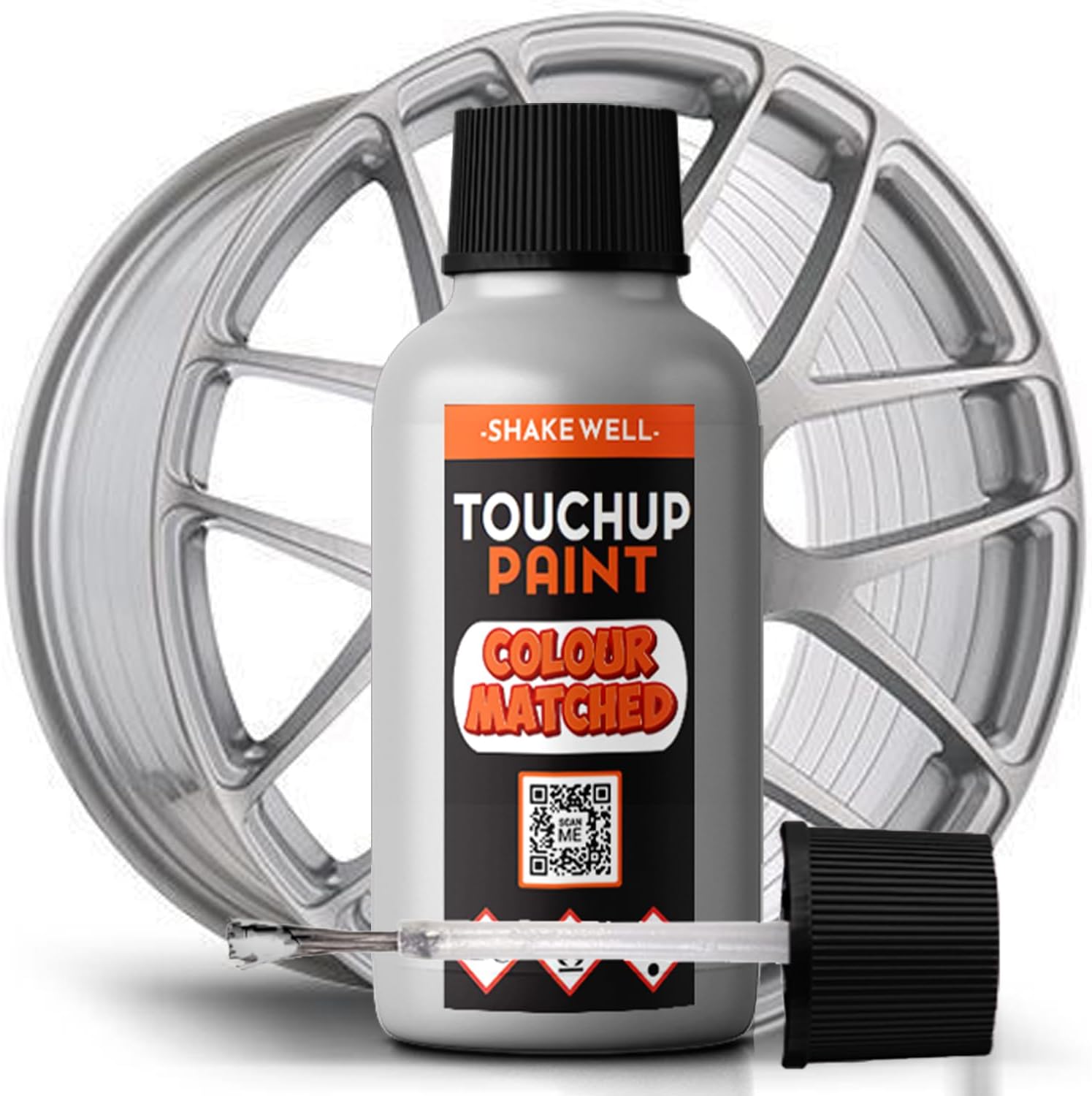 Wheel Touch Up Paint Alloy Wheel Scratch Repair Car Rim Paint Alloy Wheel Repair Kit - Easy To Use Simple Application 'All In One' Bottle With Brush